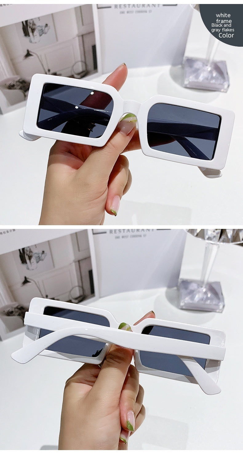 Stylish Beach Jelly Color Square Frame Sunglasses