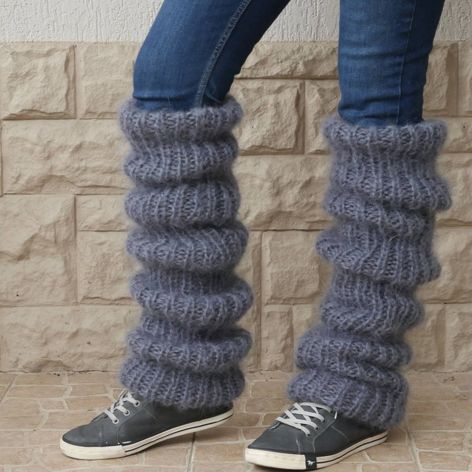 Autumn And Winter New Solid Color Mohair Long Tube Pile Style Foot Women's Fashion Casual Knitted Bunching Socks