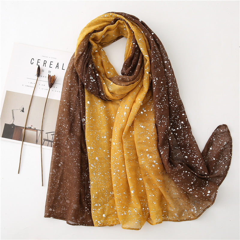 Hot Silver Gradient Personalized Scarf Thickened Warm Scarf Dual-use Shawl